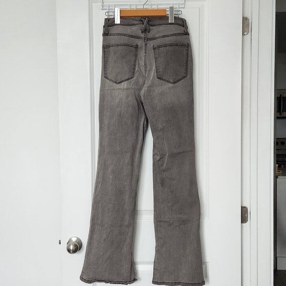 COPY - Slit Hem Straight Leg Jeans - Grey - FASHION NOVA - Picture 5 of 11